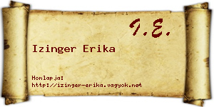 Izinger Erika névjegykártya